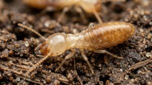 Close-up of a subterranean worker termite showing what do termites do to your house