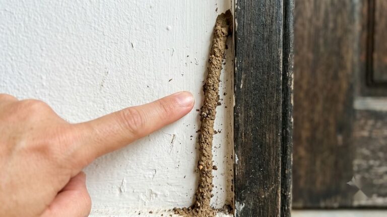 How common are termites in Texas — a mud tube on a home wall reveals active subterranean infestation